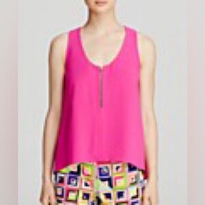 Trina Turk Anais fuchsia zippered sleeveless top - size medium